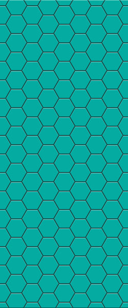 Blue Hexagons Acrylic Shower Wall Panel 2440mm x 1220mm (3mm Thick) - CladdTech