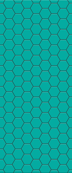 Blue Hexagons Acrylic Shower Wall Panel 2440mm x 1220mm (3mm Thick) - CladdTech