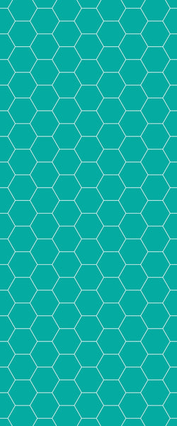 Blue Hexagons Acrylic Shower Wall Panel 2440mm x 1220mm (3mm Thick) - CladdTech