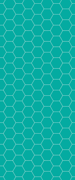 Blue Hexagons Acrylic Shower Wall Panel 2440mm x 1220mm (3mm Thick) - CladdTech