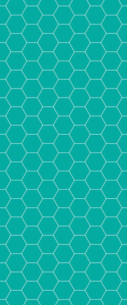 Blue Hexagons Acrylic Shower Wall Panel 2440mm x 1220mm (3mm Thick) - CladdTech
