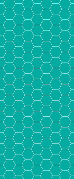 Blue Hexagons Acrylic Shower Wall Panel 2440mm x 1220mm (3mm Thick) - CladdTech