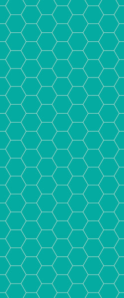 Blue Hexagons Acrylic Shower Wall Panel 2440mm x 1220mm (3mm Thick) - CladdTech