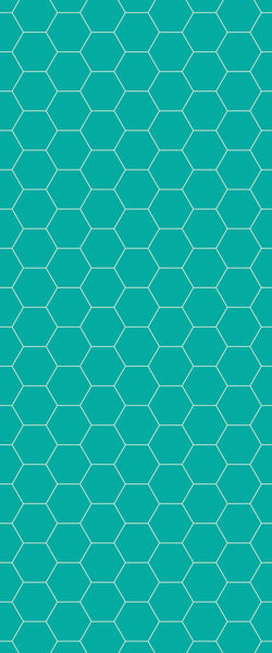 Blue Hexagons Acrylic Shower Wall Panel 2440mm x 1220mm (3mm Thick) - CladdTech