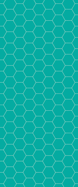 Blue Hexagons Acrylic Shower Wall Panel 2440mm x 1220mm (3mm Thick) - CladdTech