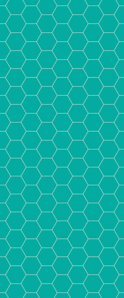 Blue Hexagons Acrylic Shower Wall Panel 2440mm x 1220mm (3mm Thick) - CladdTech