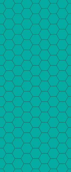 Blue Hexagons Acrylic Shower Wall Panel 2440mm x 1220mm (3mm Thick) - CladdTech