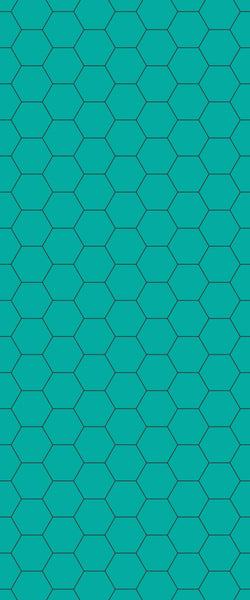 Blue Hexagons Acrylic Shower Wall Panel 2440mm x 1220mm (3mm Thick) - CladdTech