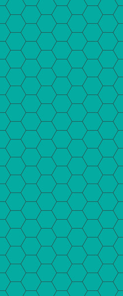 Blue Hexagons Acrylic Shower Wall Panel 2440mm x 1220mm (3mm Thick) - CladdTech