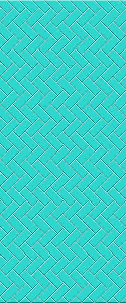 Blue Diagonal Herringbone Tile Acrylic Shower Wall Panel 2440mm x 1220mm (3mm Thick) - CladdTech