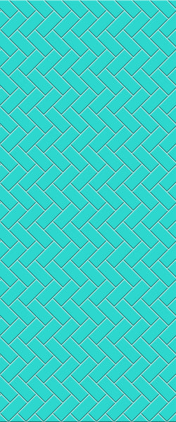 Blue Diagonal Herringbone Tile Acrylic Shower Wall Panel 2440mm x 1220mm (3mm Thick) - CladdTech