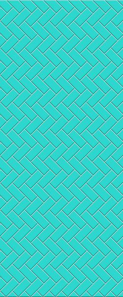Blue Diagonal Herringbone Tile Acrylic Shower Wall Panel 2440mm x 1220mm (3mm Thick) - CladdTech