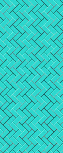 Blue Diagonal Herringbone Tile Acrylic Shower Wall Panel 2440mm x 1220mm (3mm Thick) - CladdTech
