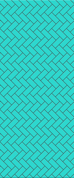 Blue Diagonal Herringbone Tile Acrylic Shower Wall Panel 2440mm x 1220mm (3mm Thick) - CladdTech