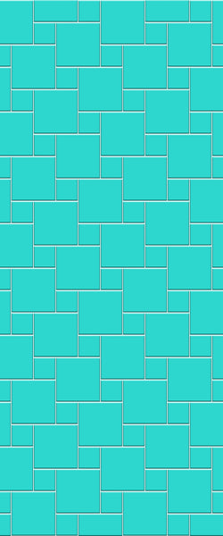 Blue Pin Wheel Tile Acrylic Shower Wall Panel 2440mm x 1220mm (3mm Thick) - CladdTech