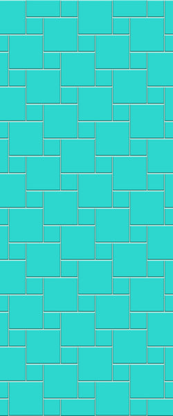 Blue Pin Wheel Tile Acrylic Shower Wall Panel 2440mm x 1220mm (3mm Thick) - CladdTech