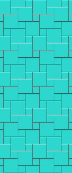 Blue Pin Wheel Tile Acrylic Shower Wall Panel 2440mm x 1220mm (3mm Thick) - CladdTech