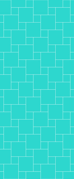 Blue Pin Wheel Tile Acrylic Shower Wall Panel 2440mm x 1220mm (3mm Thick) - CladdTech