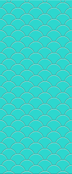 Blue Fishscales Acrylic Shower Wall Panel 2440mm x 1220mm (3mm Thick) - CladdTech