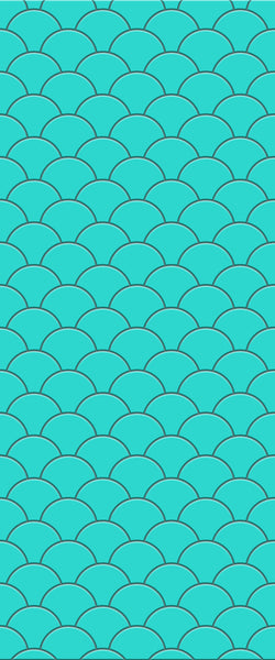 Blue Fishscales Acrylic Shower Wall Panel 2440mm x 1220mm (3mm Thick) - CladdTech