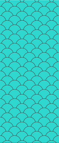 Blue Fishscales Acrylic Shower Wall Panel 2440mm x 1220mm (3mm Thick) - CladdTech