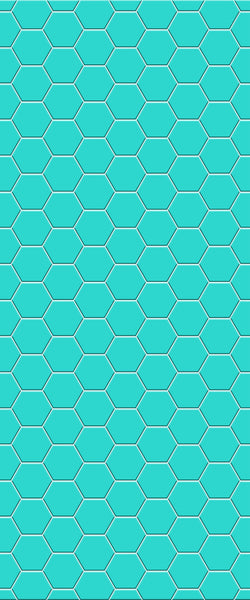 Blue Hexagons Acrylic Shower Wall Panel 2440mm x 1220mm (3mm Thick) - CladdTech