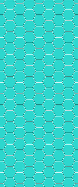 Blue Hexagons Acrylic Shower Wall Panel 2440mm x 1220mm (3mm Thick) - CladdTech