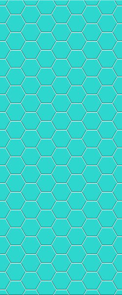 Blue Hexagons Acrylic Shower Wall Panel 2440mm x 1220mm (3mm Thick) - CladdTech