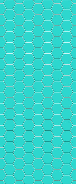 Blue Hexagons Acrylic Shower Wall Panel 2440mm x 1220mm (3mm Thick) - CladdTech