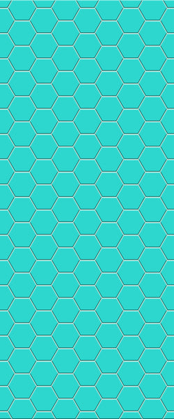 Blue Hexagons Acrylic Shower Wall Panel 2440mm x 1220mm (3mm Thick) - CladdTech