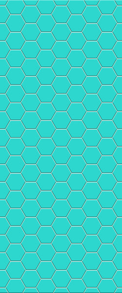 Blue Hexagons Acrylic Shower Wall Panel 2440mm x 1220mm (3mm Thick) - CladdTech