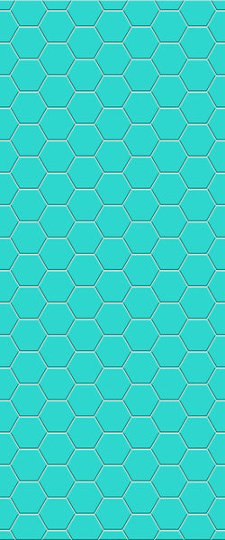 Blue Hexagons Acrylic Shower Wall Panel 2440mm x 1220mm (3mm Thick) - CladdTech