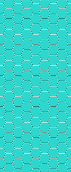 Blue Hexagons Acrylic Shower Wall Panel 2440mm x 1220mm (3mm Thick) - CladdTech