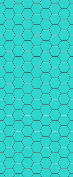 Blue Hexagons Acrylic Shower Wall Panel 2440mm x 1220mm (3mm Thick) - CladdTech