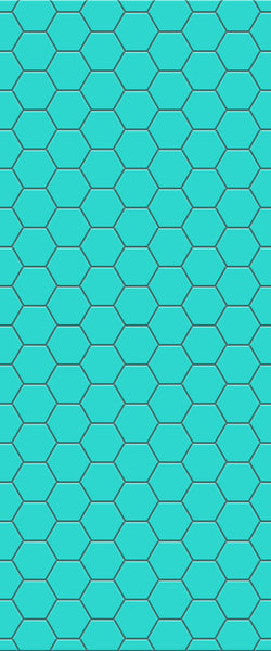 Blue Hexagons Acrylic Shower Wall Panel 2440mm x 1220mm (3mm Thick) - CladdTech