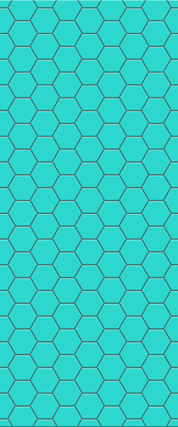 Blue Hexagons Acrylic Shower Wall Panel 2440mm x 1220mm (3mm Thick) - CladdTech