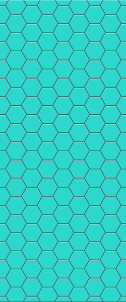 Blue Hexagons Acrylic Shower Wall Panel 2440mm x 1220mm (3mm Thick) - CladdTech