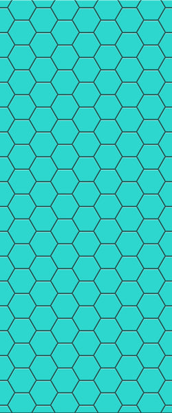 Blue Hexagons Acrylic Shower Wall Panel 2440mm x 1220mm (3mm Thick) - CladdTech