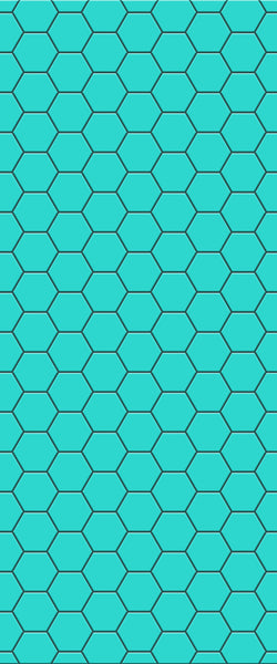 Blue Hexagons Acrylic Shower Wall Panel 2440mm x 1220mm (3mm Thick) - CladdTech