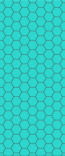 Blue Hexagons Acrylic Shower Wall Panel 2440mm x 1220mm (3mm Thick) - CladdTech