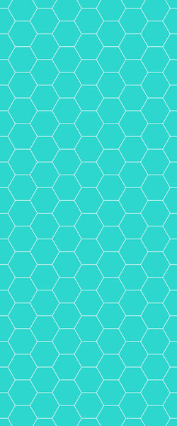 Blue Hexagons Acrylic Shower Wall Panel 2440mm x 1220mm (3mm Thick) - CladdTech