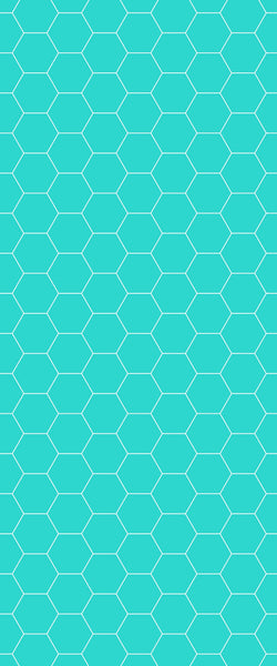 Blue Hexagons Acrylic Shower Wall Panel 2440mm x 1220mm (3mm Thick) - CladdTech