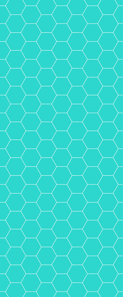 Blue Hexagons Acrylic Shower Wall Panel 2440mm x 1220mm (3mm Thick) - CladdTech