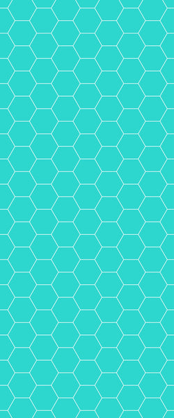 Blue Hexagons Acrylic Shower Wall Panel 2440mm x 1220mm (3mm Thick) - CladdTech