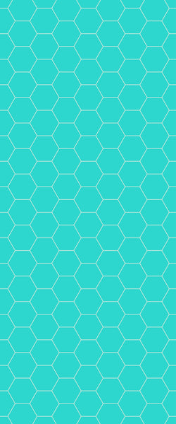 Blue Hexagons Acrylic Shower Wall Panel 2440mm x 1220mm (3mm Thick) - CladdTech