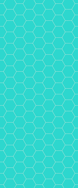 Blue Hexagons Acrylic Shower Wall Panel 2440mm x 1220mm (3mm Thick) - CladdTech