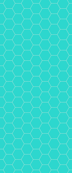 Blue Hexagons Acrylic Shower Wall Panel 2440mm x 1220mm (3mm Thick) - CladdTech