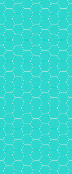 Blue Hexagons Acrylic Shower Wall Panel 2440mm x 1220mm (3mm Thick) - CladdTech