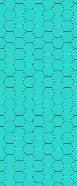 Blue Hexagons Acrylic Shower Wall Panel 2440mm x 1220mm (3mm Thick) - CladdTech