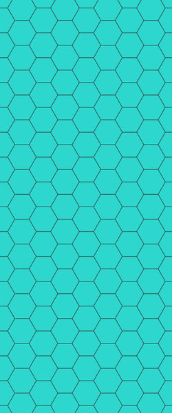 Blue Hexagons Acrylic Shower Wall Panel 2440mm x 1220mm (3mm Thick) - CladdTech